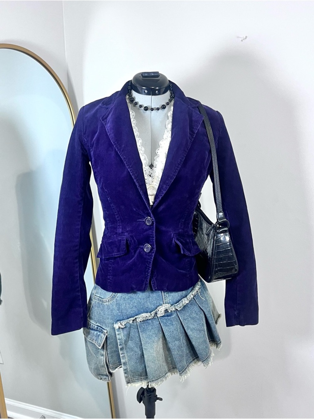 H&M Purple Corduroy Blazer Jacket